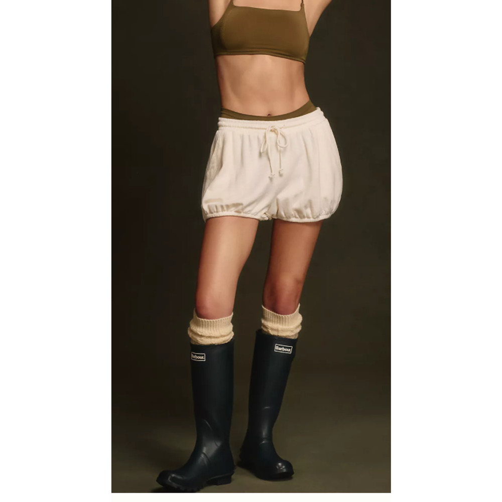 Anthropologie Daily Practice Grace Bubble Hem Shorts XL Off-White Cozy